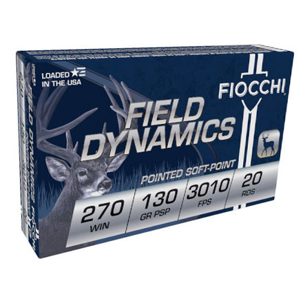 Fiocchi 270 Winchester 130 Grain Pointed Soft Point 20 Rounds