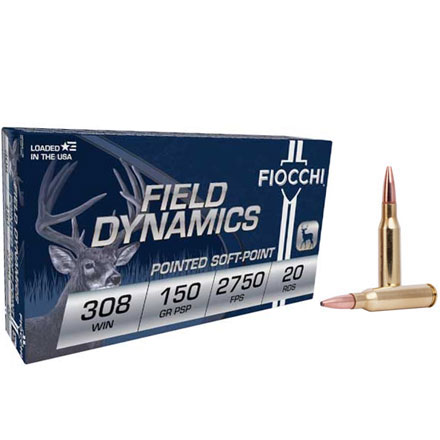 Fiocchi 308 Winchester 150 Grain PSP 2750 FPS 20 Rounds