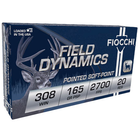 Fiocchi 308 Winchester 165 Grain PSP 2700 FPS 20 Rounds