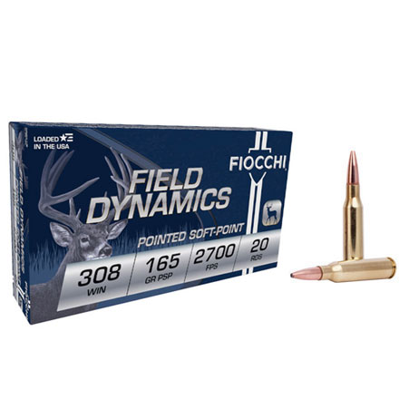 Fiocchi 308 Winchester 165 Grain PSP 2700 FPS 20 Rounds