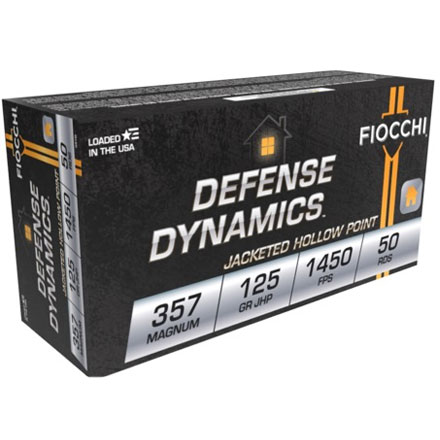 Fiocchi 357 Magnum 125 Grain Jacketed Hollow Point  50 Rounds