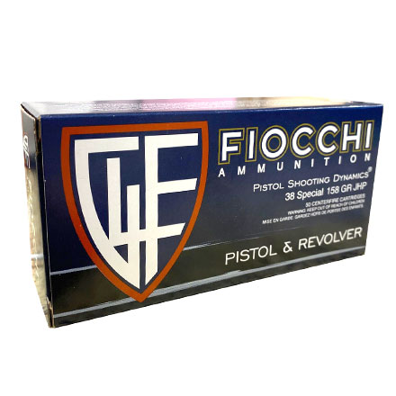 Fiocchi 38 Special 158 Grain Jacketed Hollow Point 50 Rounds 850fps