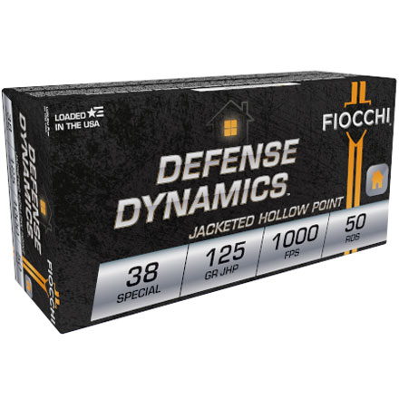 Fiocchi Defense Dynamics 38 Special 125 Grain Jacketed Hollow Point  50 Rounds