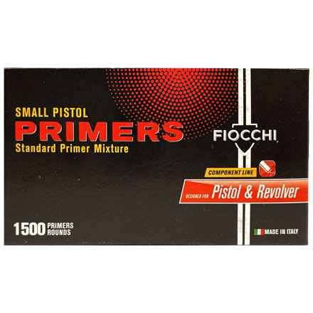Fiocchi Small Pistol Primers 1500 Count  10 Sleeves of 150