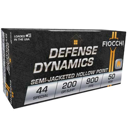 Fiocchi 44 Special 200 Grain Semi Jacketed Hollow Point 900 FPS 50 Rounds