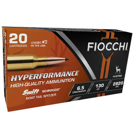 Fiocchi Hyperformance 6.5 Creedmoor 130 Grain Scirocco 20 Rounds