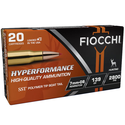 Fiocchi Hyperformance 7mm-08 Remington 139 Grain SST 20 Rounds