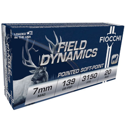 Fiocchi 7mm Remington Magnum 139 Grain Pointed Soft Point 20 Rounds