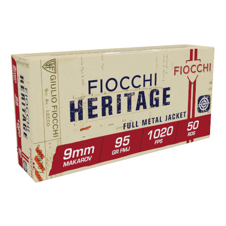 Fiocchi 9mm Makarov 95 Grain Full Metal Jacket 50 Rounds