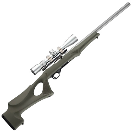 Ruger 10-22 Tactical  Thumbhole Rubber Over Molded Stock with .920 Barrel Channel OD Green
