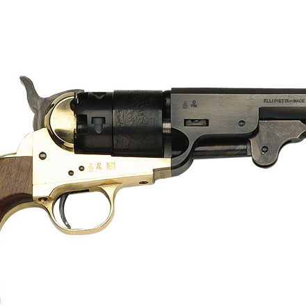 1851 Navy Black Powder Revolver 36 Caliber Brass Frame Walnut Grip 7.5 Inch Octagonal Barrel