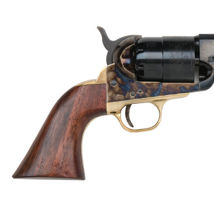 1851 Navy Black Powder Revolver 44 Caliber Steel Hardened Frame Walnut Grip 7.5 Inch Blued Barrel