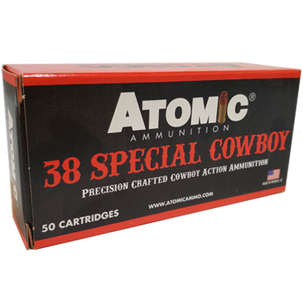 Atomic Ammunition Cowboy 38 Special 125 Grain Lead Round Nose Flat Point 50 Rounds