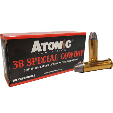 Atomic Ammunition Cowboy 38 Special 125 Grain Lead Round Nose Flat Point 50 Rounds