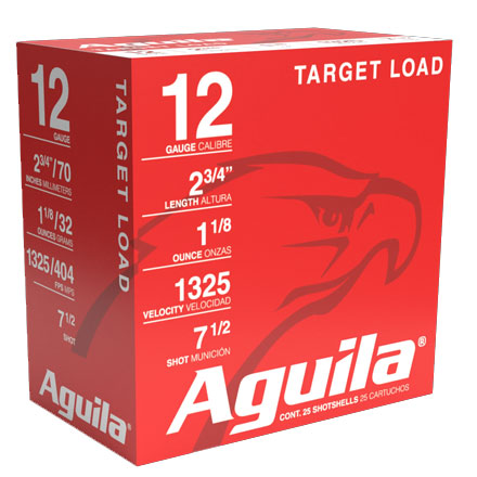 Aguila 12 Gauge 2-3/4" 1 1/8oz 1325 fps #7.5 Shot HV Sporting 25 Rounds