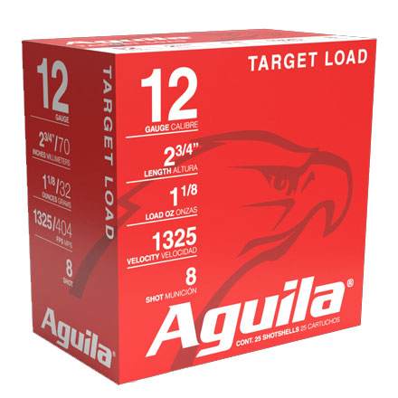 Aguila 12 Gauge 2-3/4" 1 1/8oz 1325 fps #8 Shot HV Sporting 25 Rounds