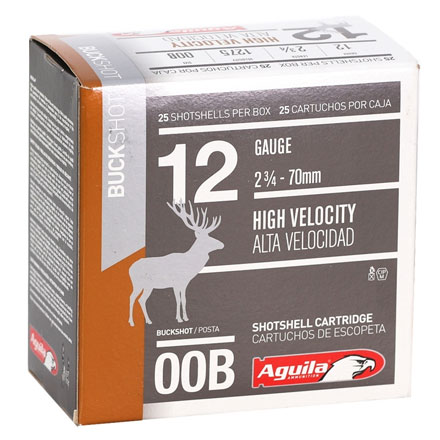 Aguila 12 Gauge 2-3/4" 1275 fps #00 Buckshot 25 Rounds