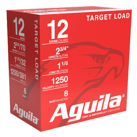 Aguila Target 12 Gauge 2-3/4" 1-1/8oz #8 Shot 25 Rounds