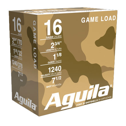Aguila 16 Gauge 2-3/4" 1 1/8oz 1240 fps #7.5 Shot 25 Rounds