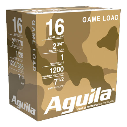 Aguila Game Load 16 Gauge 2-3/4" 1oz #7.5 Shot 25 Rounds