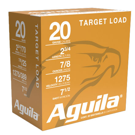 Aguila 20 Gauge 2-3/4" 7/8 oz 1275 fps #7.5 25 Rounds