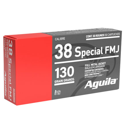 Aguila 38 Special Full Metal Jacket 130 Grain 50 Rounds