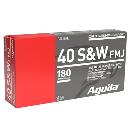 Aguila 40 Smith & Wesson Full Metal Jacket 180 Grain 50 Rounds