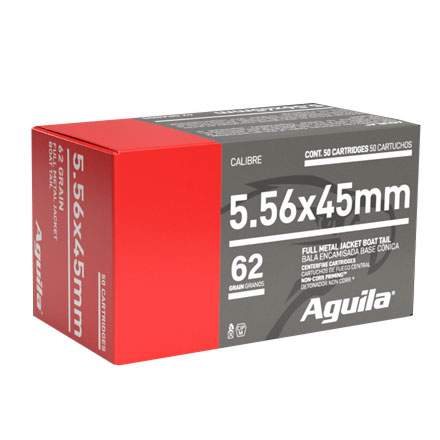 Aguila 5.56 Full Metal Jacket Boat Tail 62 Grain 50 Rounds