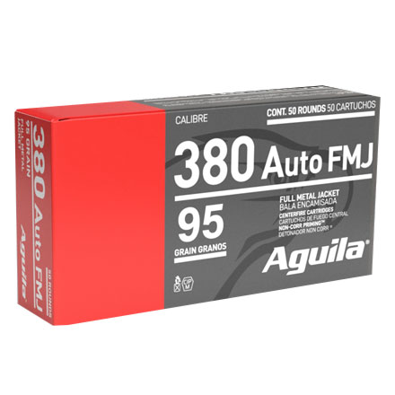 Aguila 380 Auto Full Metal Jacket 95 Grain 50 Rounds