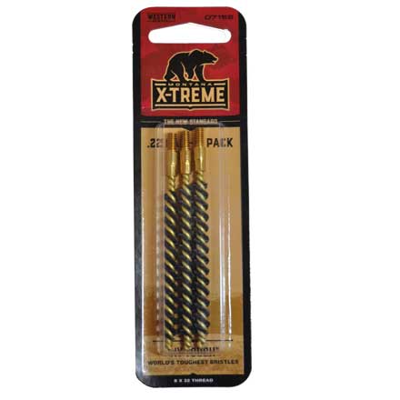 .22 Caliber Nylon Bristle Brushes for Rifles (3 Pack)