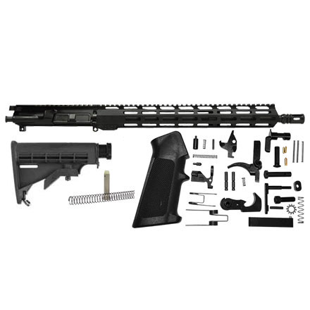 AR-15 16 Inch 1x7 Light Weight Rifle Kit With 15 Inch MLOK Handguard(Complete Upper, LPK, Buttstock)
