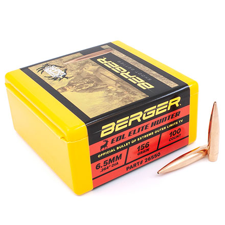 6.5mm .264 Diameter 156 Grain Elite Hunter 100 Count