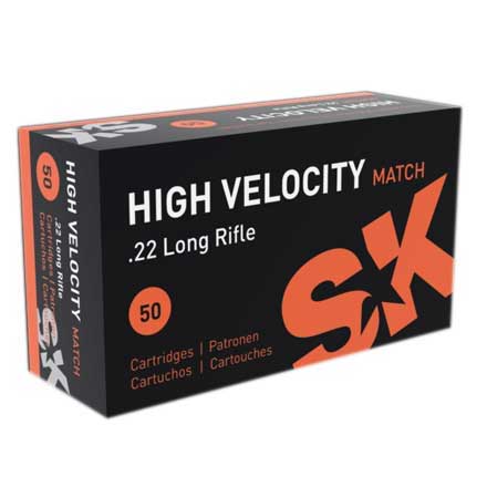 SK High Velocity Match 22 Long Rifle 40 Grain Round Nose 50 Round Box