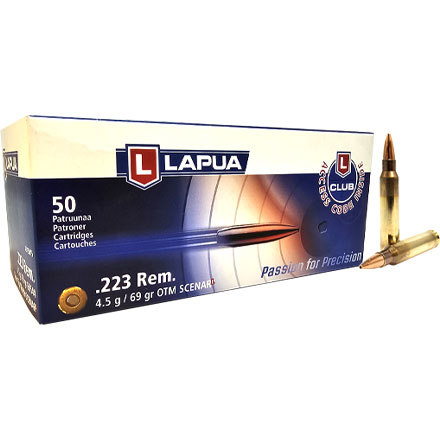 Lapua Ammunition 223 Remington 69 Grain Scenar-L OTM 50 Rounds