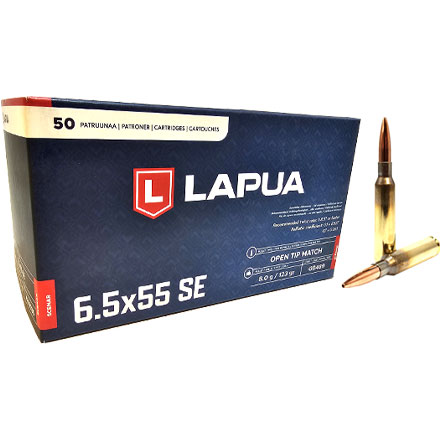 Lapua Ammunition 6.5x55 Swede 123 Grain Scenar OTM 50 Rounds