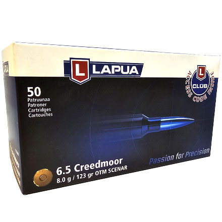 Lapua Ammunition 6.5 Creedmoor 123 Grain Scenar OTM 50 Rounds