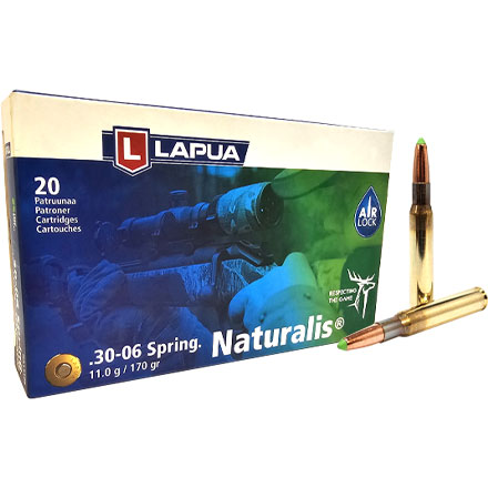Lapua Ammunition 30-06 Springfield 170 Grain Naturalis Solid 20 Rounds