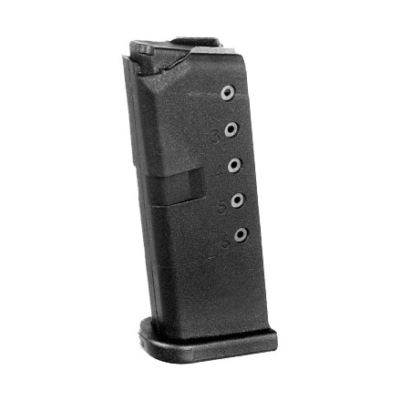 Glock 42 .380 ACP 6 Round Black Polymer Magazine