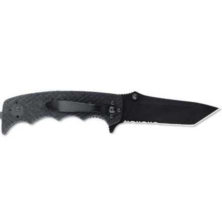 Black Label Stone Cold Folding Tanto 3-3/4" Stainless Steel Blade G-10 Black Handle