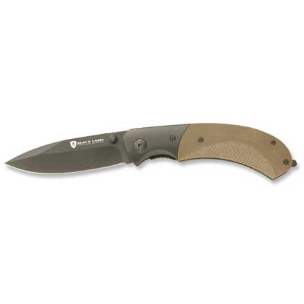 Black Label Checkmate Folding False Edge Spear Point 3-1/2" Stainless Steel Blade Coyote Tan Handle