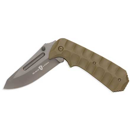 Black Label Unleashed Assisted Opening Folding Modified Drop Point 3-1/4" Stainless Steel Blade
