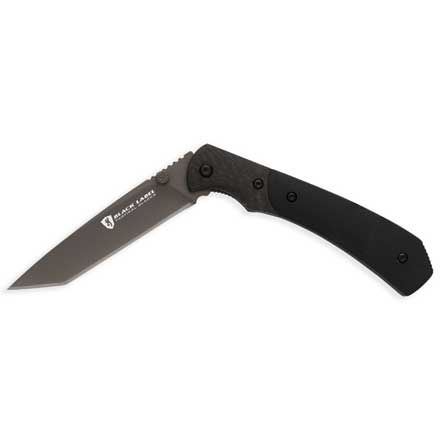 Black Label Thin-Ice Folder Liner Lock 3-1/8" Stainless Steel Blade Black Handle With Pocket Clip