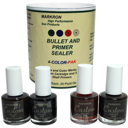 Markron Custom Bullet and Primer Sealer 1/3 Oz (4 Color Pack)