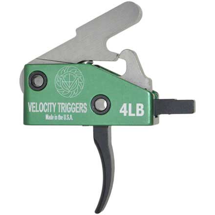 Velocity Triggers AR-15 Drop in Trigger Curved 4LB For Steel Cased Ammo