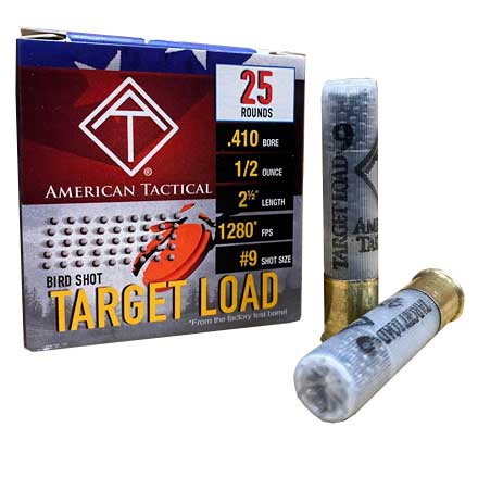 American Tactical 410 Gauge 2-1/2" 1/2oz #9 Shot 25 Rounds 1280fps