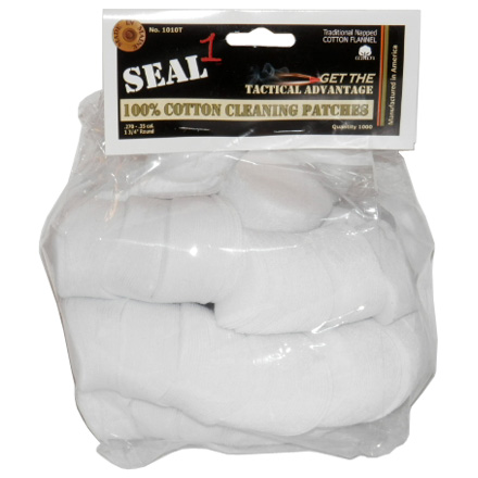 Seal 1  1-3/4" .270-.35 100% Cotton Cleaning Patches (1000 Per Bag)