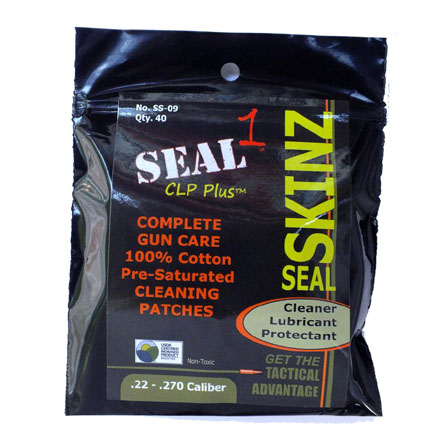 Seal Skinz Pre-Saturated Cleaning Patch 22-270 Caliber 40 Count