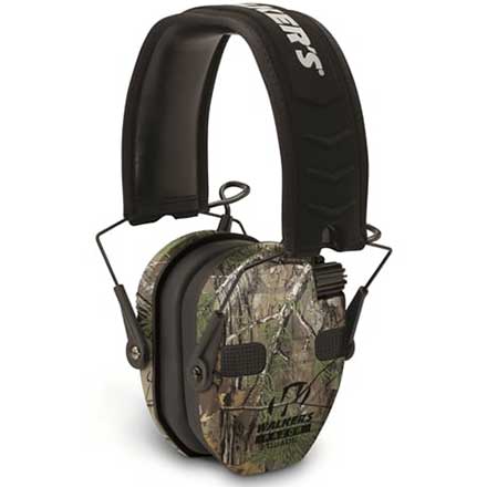 Walker's Game Ear Razor Slim Series Quad Electronic Adult Folding Earmuffs Realtree Xtra Camouflage