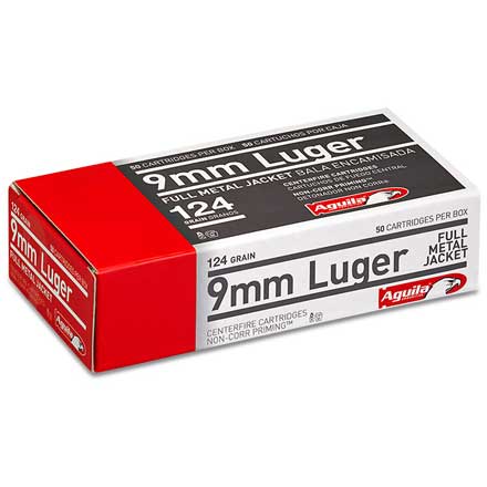 Aguila 9mm Luger Full Metal Jacket 124 Grain 1,000 Round Case
