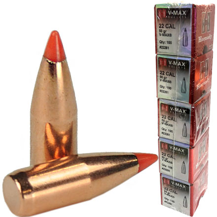 22 Caliber .224 Diameter 50 Grain V-Max 500 Count Sleeve